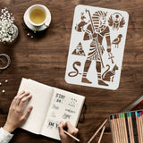 CRASPIRE Plastic Drawing Painting Stencils Templates, Rectangle, Egypt Theme Pattern, 297x210mm