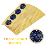 100pcs Embossed Gold Foil EXCELLENCE Seals Self Adhesive Stickers