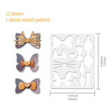 CRASPIRE Plastic Drawing Painting Stencils Templates, Bowknot Pattern, 25x20cm, 12pcs/set