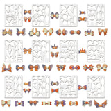 CRASPIRE Plastic Drawing Painting Stencils Templates, Bowknot Pattern, 25x20cm, 12pcs/set