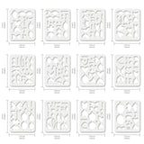 CRASPIRE Plastic Drawing Painting Stencils Templates, Bowknot Pattern, 25x20cm, 12pcs/set