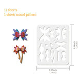 CRASPIRE Plastic Drawing Painting Stencils Templates, Bowknot Pattern, 25x20cm, 12pcs/set