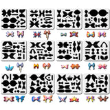 CRASPIRE Plastic Drawing Painting Stencils Templates, Bowknot Pattern, 25x20cm, 12pcs/set