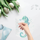 Craspire PVC Wall Sticker, Flat Round Shape, for Window or Stairway  Decoration, Sea Horse Pattern, 18x0.03cm, 4 style, 1pc/style, 4pcs/set