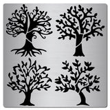 CRASPIRE Stainless Steel Cutting Dies Stencils, for DIY Scrapbooking/Photo Album, Decorative Embossing DIY Paper Card, Stainless Steel Color, Tree Pattern, 160x160x0.5mm