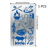 CRASPIRE Stainless Steel Cutting Dies Stencils, for DIY Scrapbooking/Photo Album, Decorative Embossing DIY Paper Card, Camping Themed Pattern, 17.7x10.1cm