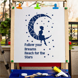 CRASPIRE Plastic Drawing Painting Stencils Templates, Rectangle, Moon Pattern, 20x30cm, 5pcs/set