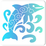 CRASPIRE PET Plastic Drawing Painting Stencils Templates, Square, White, Dolphin Pattern, 30x30cm