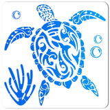 CRASPIRE PET Plastic Drawing Painting Stencils Templates, Square, Creamy White, Sea Turtle Pattern, 30x30cm