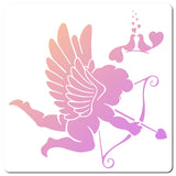 CRASPIRE PET Plastic Drawing Painting Stencils Templates, Square, Creamy White, Angel & Fairy Pattern, 30x30cm