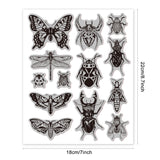 Craspire Rubber Clear Stamps, for Card Making Decoration DIY Scrapbooking, Insect Pattern, 22x18x0.8cm