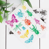 Craspire Rubber Clear Stamps, for Card Making Decoration DIY Scrapbooking, Insect Pattern, 22x18x0.8cm