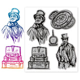 Craspire Rubber Clear Stamps, for Card Making Decoration DIY Scrapbooking, Travel Themed, 22x18x0.8cm