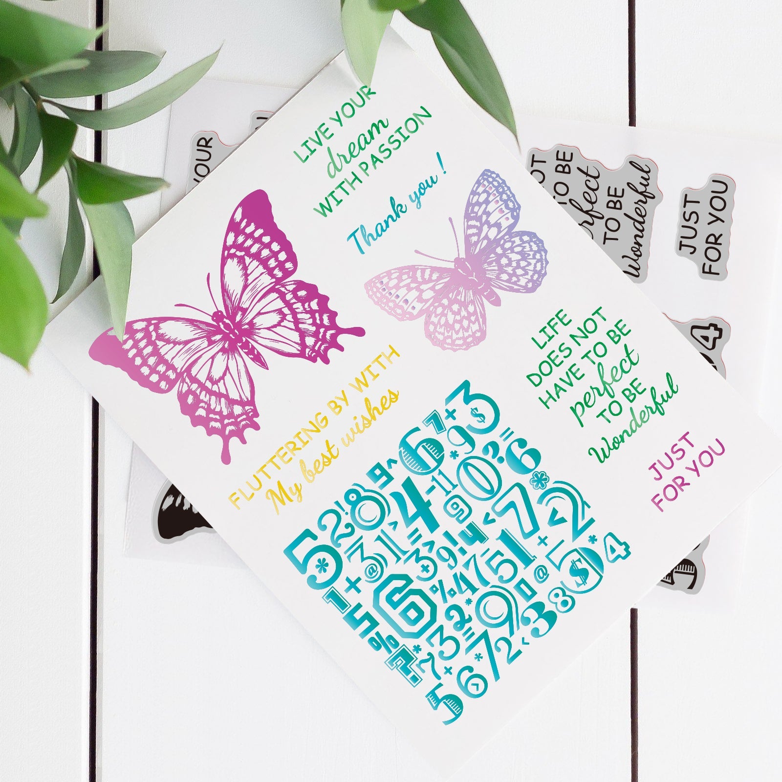 Craspire Rubber Clear Stamps, for Card Making Decoration DIY Scrapbooking,  Butterfly Farm, 22x18x0.8cm