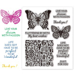 Craspire Rubber Clear Stamps, for Card Making Decoration DIY Scrapbooking, Butterfly Farm, 22x18x0.8cm