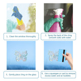 Craspire PVC Colored Laser Stained Window Film Adhesive Stickers, Electrostatic Window Stickers, Butterfly Pattern, 12x8.8~11.9cm, 4sheets/style, 4 style, 16sheets/set