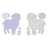 CRASPIRE Carbon Steel Cutting Dies Stencils, for DIY Scrapbooking/Photo Album, Decorative Embossing DIY Paper Card, Matte Platinum Color, Sheep Pattern, Easter Theme Pattern, 8.1x6.9x0.08cm