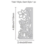 CRASPIRE Carbon Steel Cutting Dies Stencils, for DIY Scrapbooking/Photo Album, Decorative Embossing DIY Paper Card, Matte Platinum Color, Mouse & Flower Pattern, Mixed Patterns, 6.1x11.9x0.08cm