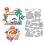 Summer Beach Cutting Dies Sunglasses Coconut Tree Surfing Die Cuts for DIY Scrapbooking Festival Greeting Cards Making Paper Cutting Album Envelope Decoration