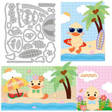 Summer Cute Ducks Cutting Dies Summer Die Cuts for DIY Scrapbooking Festival Greeting Cards Making Paper Cutting Album Envelope Decoration