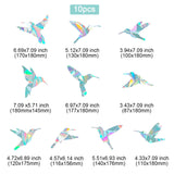 Craspire Bird PVC Laser Adhesive Stickers, Electrostatic Stickers, Colorful, 18x17cm, 10pcs/set