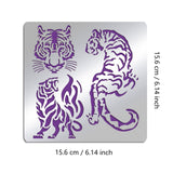 CRASPIRE Stainless Steel Cutting Dies Stencils, for DIY Scrapbooking/Photo Album, Decorative Embossing DIY Paper Card, Stainless Steel Color, Tiger Pattern, 156x156mm