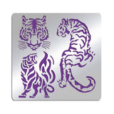 CRASPIRE Stainless Steel Cutting Dies Stencils, for DIY Scrapbooking/Photo Album, Decorative Embossing DIY Paper Card, Stainless Steel Color, Tiger Pattern, 156x156mm