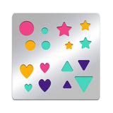 CRASPIRE Stainless Steel Cutting Dies Stencils, for DIY Scrapbooking/Photo Album, Decorative Embossing DIY Paper Card, Matte Style, Stainless Steel Color, Heart & Round & Star & Triangle, Geometric Pattern, 15.6x15.6cm