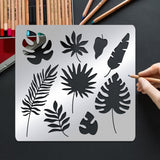 CRASPIRE Stainless Steel Cutting Dies Stencils, for DIY Scrapbooking/Photo Album, Decorative Embossing DIY Paper Card, Matte Stainless Steel Color, Leaf Pattern, 15.6x15.6cm