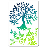 CRASPIRE PET Plastic Drawing Painting Stencils Templates, Rectangle, Tree of Life Pattern, 30x20cm