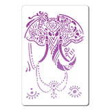 CRASPIRE PET Plastic Drawing Painting Stencils Templates, Rectangle, Elephant Pattern, 30x20cm