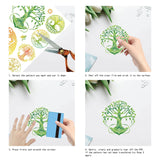 Craspire Custom Waterproof PVC Window Stickers, Tree of Life Pattern, 30x20cm, 1 style/sheet, 2 style, 2 sheets/set