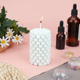 1PCS SUPERFINDINGS 1Pc Candle Molds for Candle Making,DIY Candle Silicone Molds 73x100mm Column with Flower Candle Mould White Resin Casting Molds for Party Home Dinner Decor Accessories