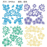 Craspire 4Pcs 4 Styles PET Waterproof Self-adhesive Car Stickers, Reflective Decals for Car, Motorcycle Decoration, Mixed Color, Flower Pattern, 200x200mm, 1pc/style