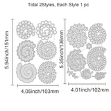 CRASPIRE Carbon Steel Cutting Dies Stencils, for DIY Scrapbooking/Photo Album, Decorative Embossing DIY Paper Card, Matte Platinum Color, Flower Pattern, 10.2~10.3x13.6~15.1x0.08cm