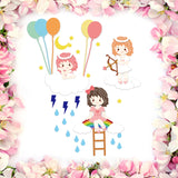 1Sheet Cute Cloud Girl Cut Dies Rainbow and Balloon Template Mould Ladder Die Cuts