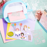 1Sheet Cute Cloud Girl Cut Dies Rainbow and Balloon Template Mould Ladder Die Cuts