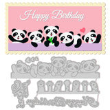 1Sheet Metal Cute Animal Border Edge Cut Dies Panda and Cat Paws Embossing Template Mould Thanks Words Die Cuts