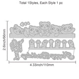 1Sheet Metal Cute Animal Border Edge Cut Dies Panda and Cat Paws Embossing Template Mould Thanks Words Die Cuts