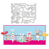 1Sheet Metal Dancing Bunny Cut Dies Ballet Studio Embossing Template Mould Tutu and Ballet Shoes Die Cuts