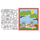 1Sheet Metal Koala and Picnic Cut Dies Fruit and Bird Nests Embossing Template Mould Trees and Cakes Die Cuts