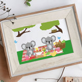 1Sheet Metal Koala and Picnic Cut Dies Fruit and Bird Nests Embossing Template Mould Trees and Cakes Die Cuts