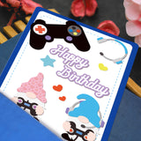 1Sheet Metal Game Console and Gnome Embossing Template Headphone Die Cuts Happy Birthday Die Set