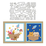 Toy Box and Bear Die Cuts Cat and Rocket Embossing Template Mould Dog and Car Carbon Steel Die Set