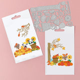 Autumn Animal Die Cuts Dogs and Pumpkins Embossing Template Mould Leaves and Sunflower Carbon Steel Die Set