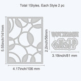 CRASPIRE Carbon Steel Cutting Dies Stencils, for DIY Scrapbooking, Photo Album, Decorative Embossing, Paper Card, Matte Platinum Color, Mixed Patterns, 5.6~14.1x8.1~10.6x0.08cm, 2pcs/set