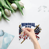 Craspire 8Pcs 4 Styles Memorial Day Self Adhesive Waterproof PVC Stickers, for Wall, Window or Stairway Decoration, Round, Flag Pattern, 16x0.03cm, 2pcs/style