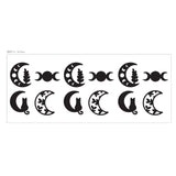 Craspire Waterproof PVC Colored Laser Stained Window Film Static Stickers, Electrostatic Window Stickers, Rectangle with Moon, Cat Pattern, 350x840mm, 12pcs/set