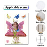 Craspire PVC Wall Sticker, Rectangle Shape, for Window or Stairway Home Decoration, Butterfly Pattern, 190x140mm