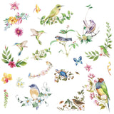 Craspire PVC Wall Sticker, Rectangle Shape, for Window or Stairway Home Decoration, Bird Pattern, 190x140mm